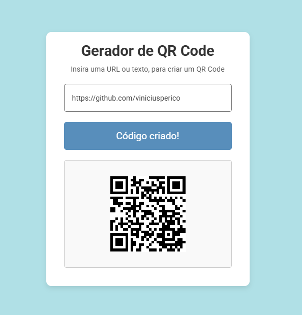 Imagem do projeto GeradorQRCode